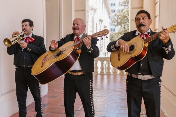 Mariachi band performing at a beautiful wedding